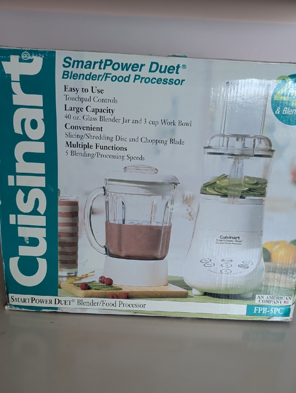 NIB. Cuisinart, SmartPower Duet Blender/Food Processor.Large Capacity.